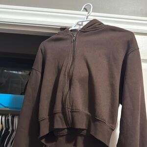 Brown Women's Zip-Up Hoodie